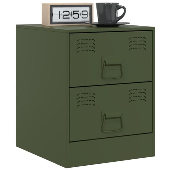 vidaXL sengeborde 2 stk. 34,5x39x44 cm stål grøn