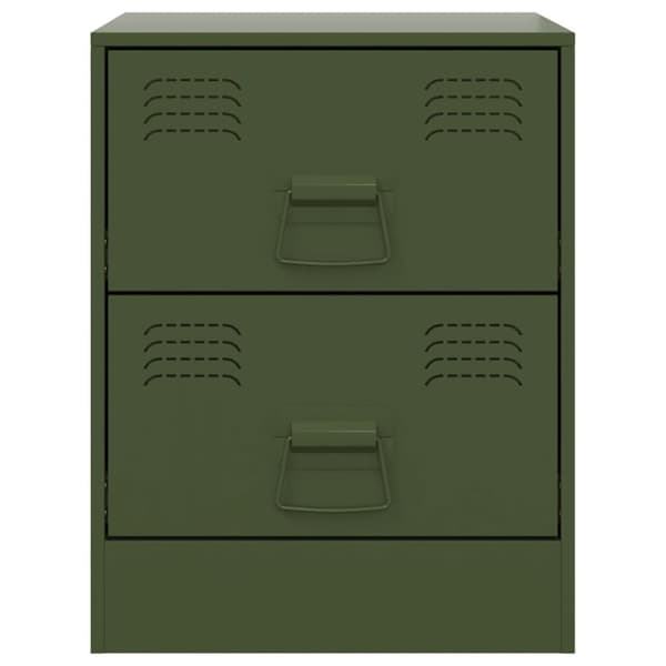 vidaXL sengeborde 2 stk. 34,5x39x44 cm stål grøn