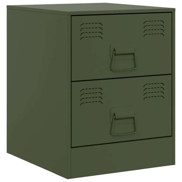 vidaXL sengeborde 2 stk. 34,5x39x44 cm stål grøn