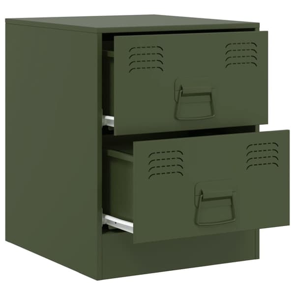 vidaXL sengeborde 2 stk. 34,5x39x44 cm stål grøn