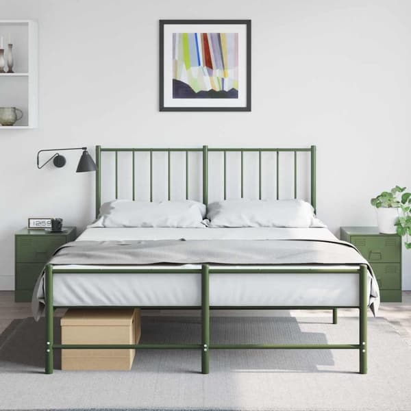 vidaXL sengeborde 2 stk. 34,5x39x44 cm stål grøn