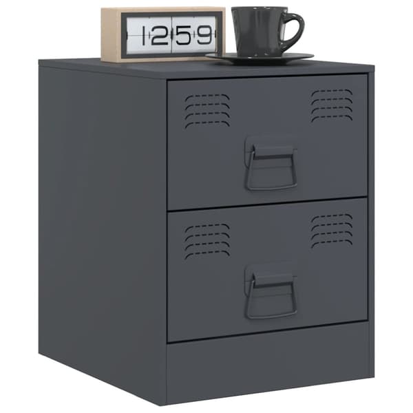 vidaXL Sängskåp 2 st antracit 34,5x39x44 cm stål