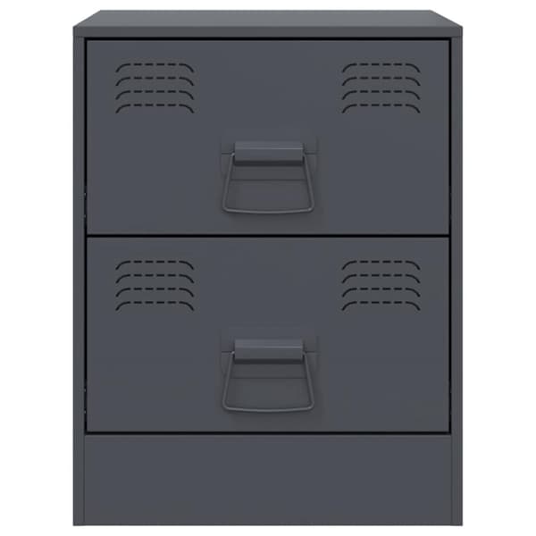 vidaXL Sängskåp 2 st antracit 34,5x39x44 cm stål