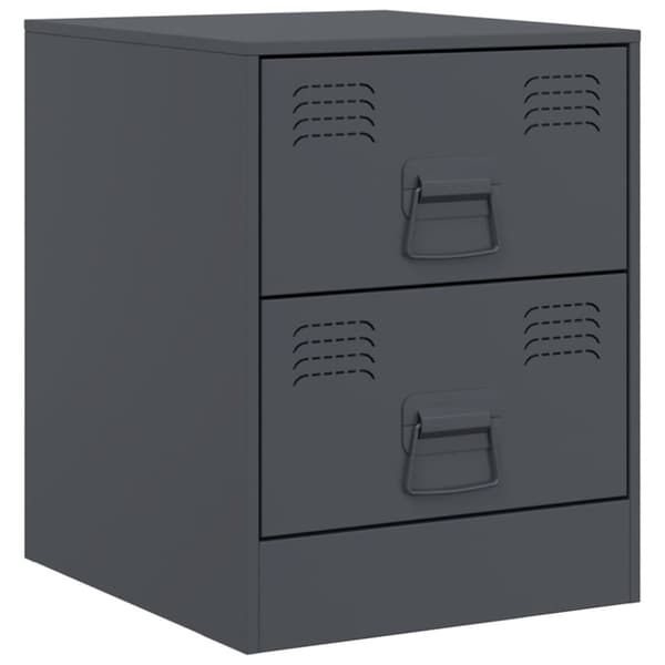 vidaXL sengeborde 2 stk. 34,5x39x44 cm stål antracitgrå
