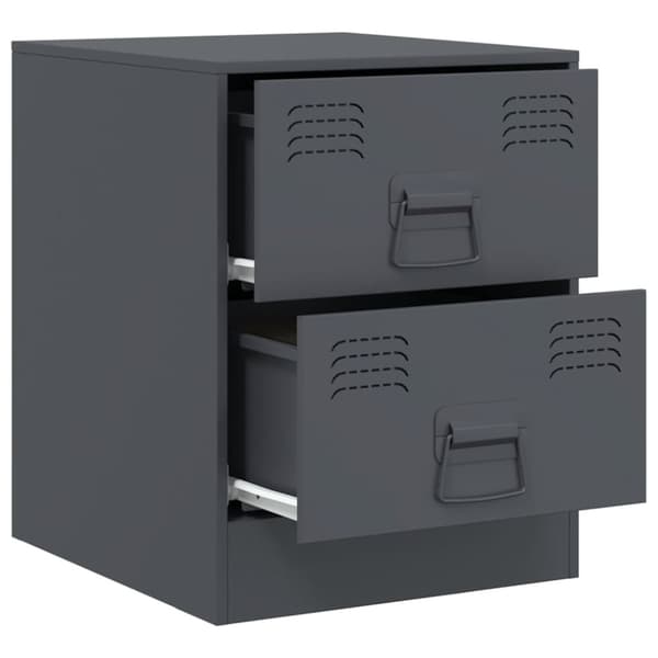 vidaXL sengeborde 2 stk. 34,5x39x44 cm stål antracitgrå