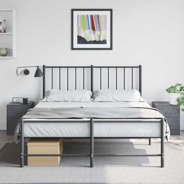 vidaXL sengeborde 2 stk. 34,5x39x44 cm stål antracitgrå