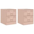Miniatyrbilde 3 av 11: vidaXL Nattbord 2 stk rosa 34,5x39x44 cm stål