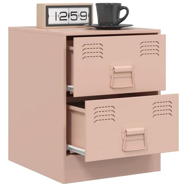 vidaXL Nattbord 2 stk rosa 34,5x39x44 cm stål