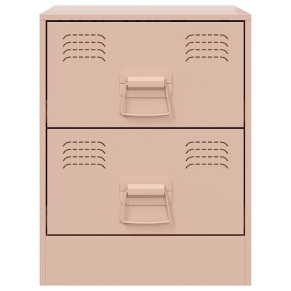 vidaXL Nattbord 2 stk rosa 34,5x39x44 cm stål