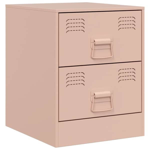 vidaXL Nattbord 2 stk rosa 34,5x39x44 cm stål