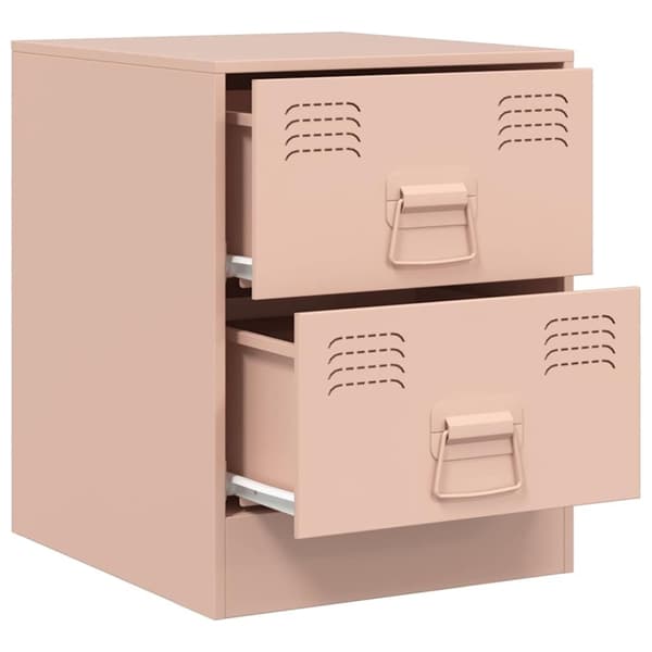 vidaXL Nattbord 2 stk rosa 34,5x39x44 cm stål