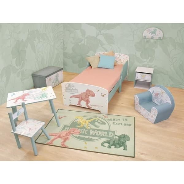 Sängbord med låda Dinosaurier - Jurassic Word - KUL HUS - H.36 X L.33 X D.30 cm