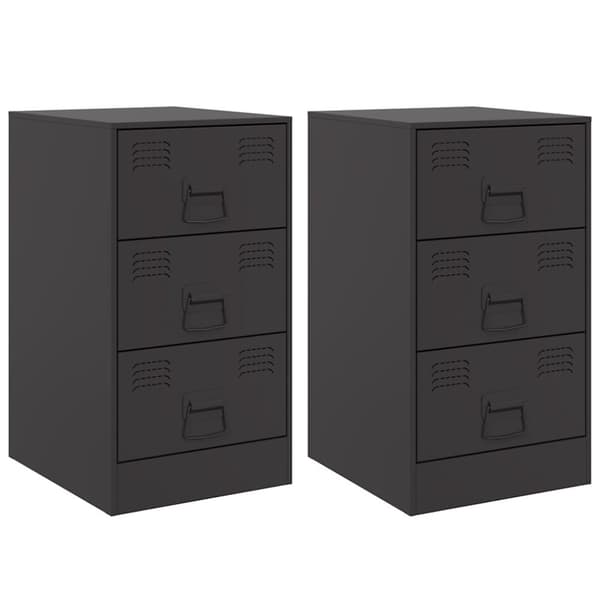 vidaXL sengeborde 2 stk. 34,5x39x62 cm stål sort