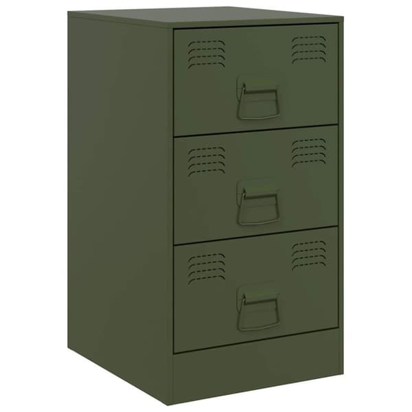 vidaXL Sängskåp olivgrön 34,5x39x62 cm stål