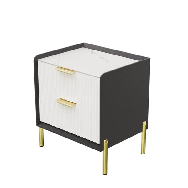Nattduksbord, modern design, gott om förvaringsutrymme, Vit