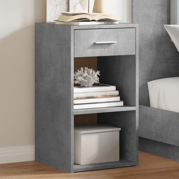 vidaXL sengeborde 2 stk. 35x34x65 cm konstrueret træ betongrå