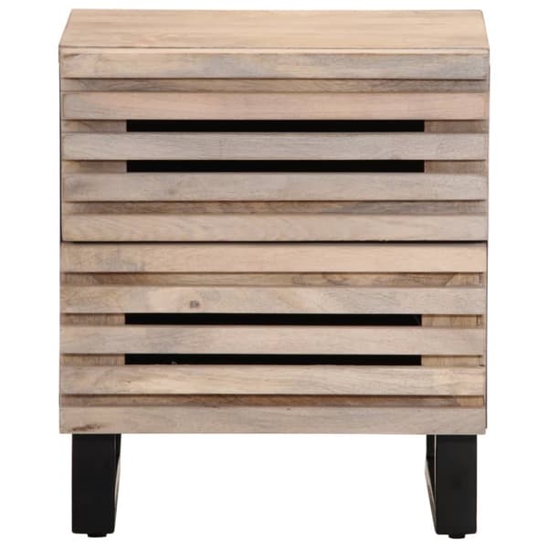 vidaXL sengebord 40x33x46 cm massivt bleget mangotræ