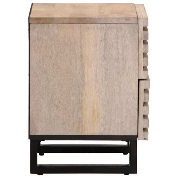vidaXL sengebord 40x33x46 cm massivt bleget mangotræ