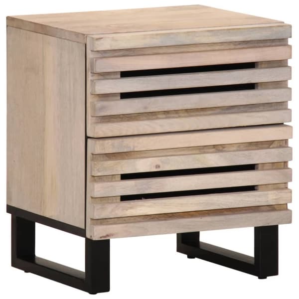 vidaXL sengebord 40x33x46 cm massivt bleget mangotræ