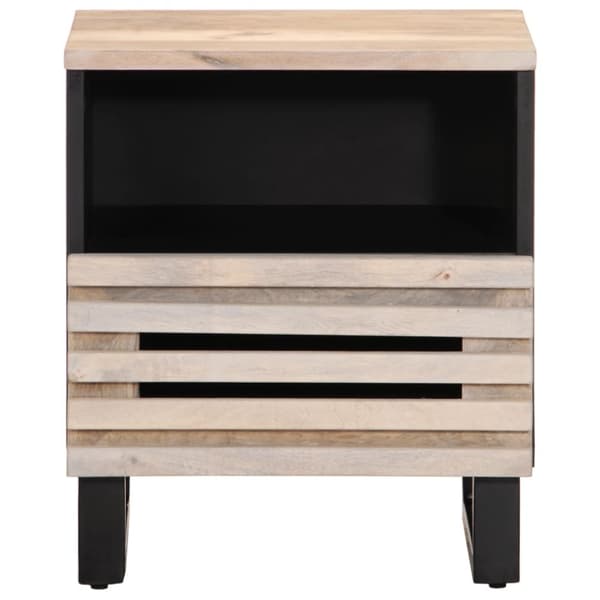 vidaXL sengebord 40x33x46 cm massivt bleget mangotræ