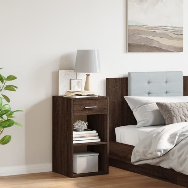 vidaXL Nattbord brun eik 35x34x65 cm konstruert tre