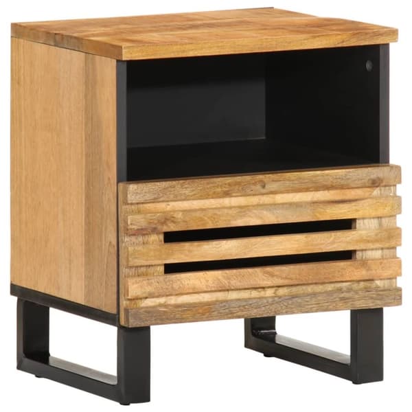 vidaXL sengebord 40x33x46 cm massivt ru mangotræ