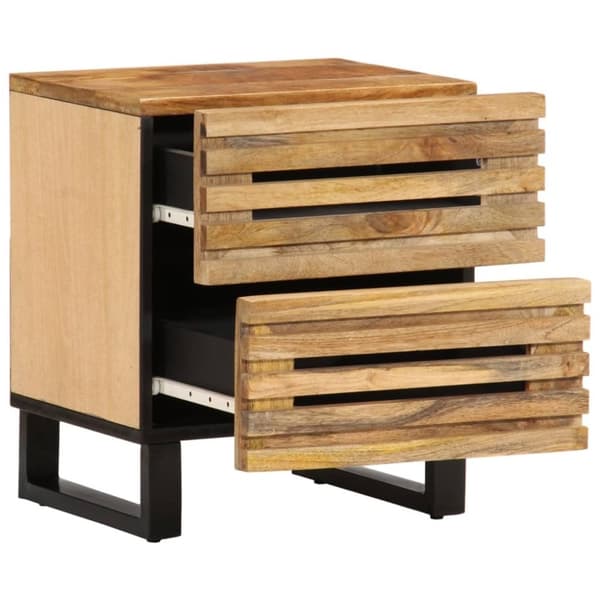 vidaXL Nattbord 40x34x46 cm grovt heltre mangotre