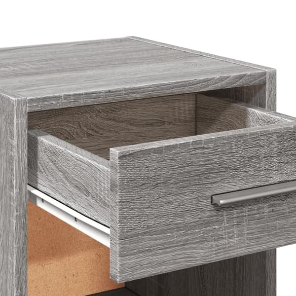vidaXL sengeborde 2 stk. 35x34x65 cm konstrueret træ grå sonoma-eg