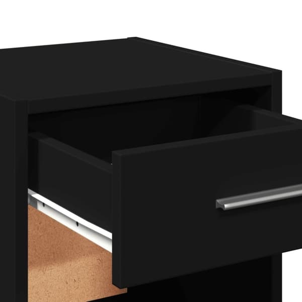 vidaXL sengeborde 2 stk. 35x34x65 cm konstrueret træ sort