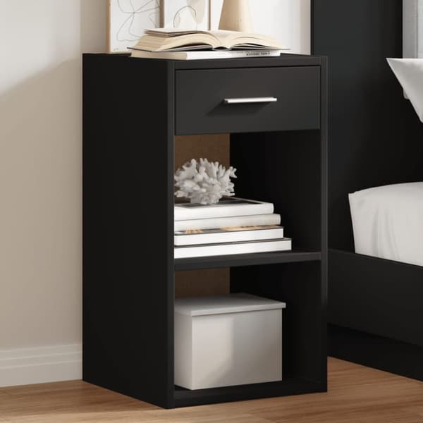 vidaXL sengeborde 2 stk. 35x34x65 cm konstrueret træ sort