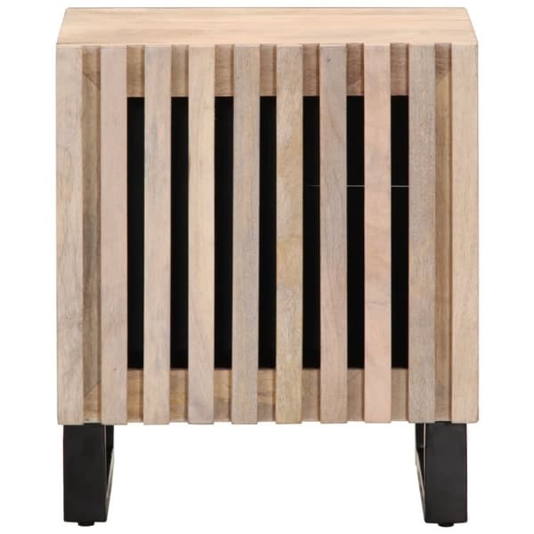 vidaXL Nattbord 40x34x46 cm heltre bleket mango