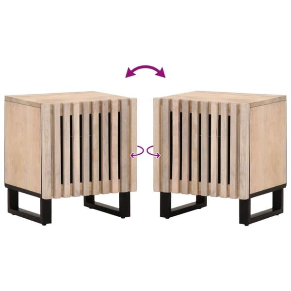 vidaXL Nattbord 40x34x46 cm heltre bleket mango
