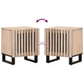 Miniatyrbilde 6 av 9: vidaXL Nattbord 40x34x46 cm heltre bleket mango