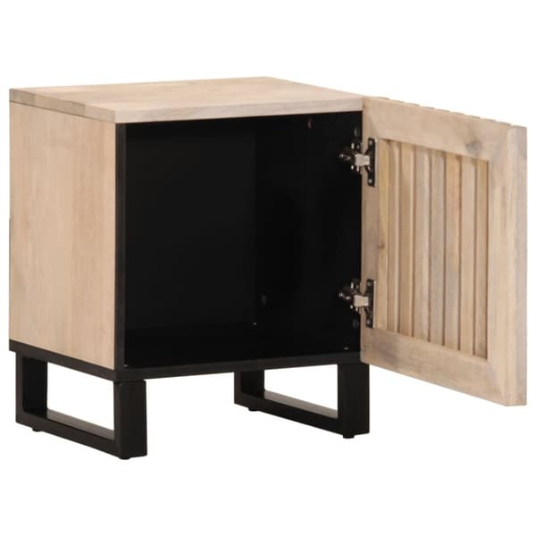 vidaXL Nattbord 40x34x46 cm heltre bleket mango
