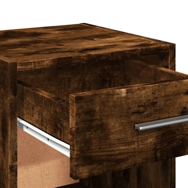 vidaXL Nattbord 2 stk røkt eik 35x34x65 cm konstruert tre