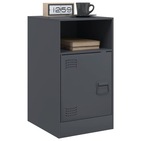 vidaXL sengeborde 2 stk. 34,5x39x62 cm stål antracitgrå