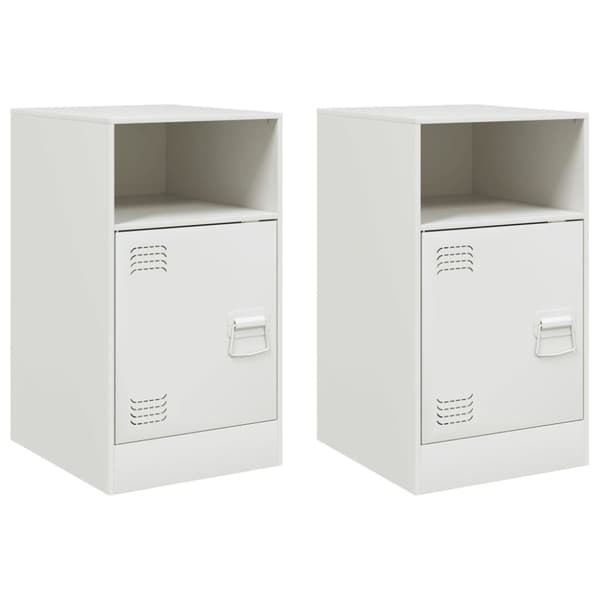 vidaXL sengeborde 2 stk. 34,5x39x62 cm stål hvid