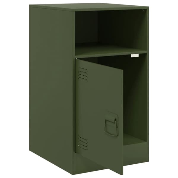 vidaXL sengeborde 2 stk. 34,5x39x62 cm stål olivengrøn