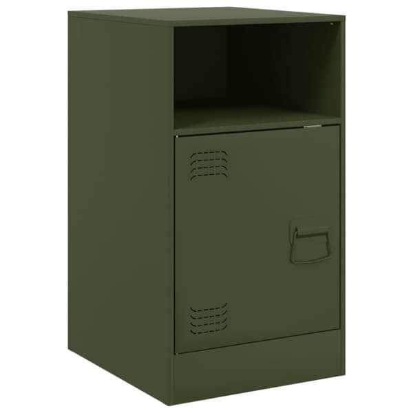 vidaXL sengeborde 2 stk. 34,5x39x62 cm stål olivengrøn
