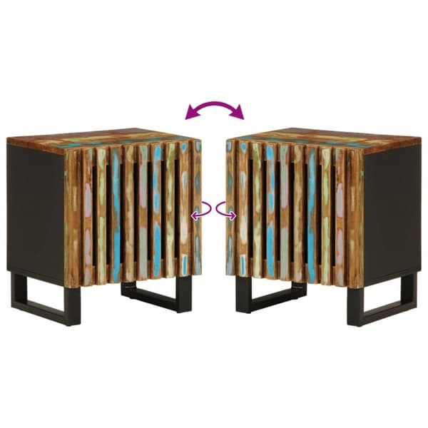 vidaXL sengeborde 2 stk. 40x33x46 cm massivt genbrugstræ