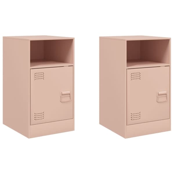 vidaXL Nattbord 2 stk rosa 34,5x39x62 cm stål