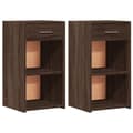 Miniatyrbilde 1 av 11: vidaXL Nattbord 2 stk brun eik 35x34x65 cm konstruert tre
