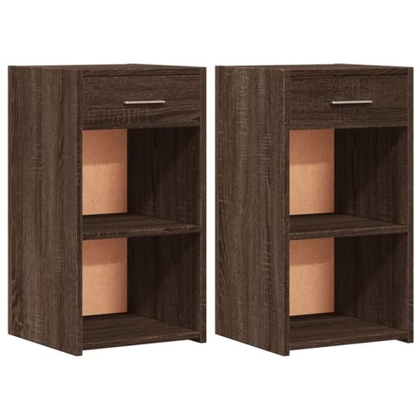 vidaXL Nattbord 2 stk brun eik 35x34x65 cm konstruert tre
