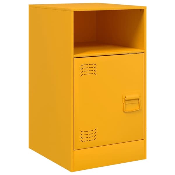 vidaXL sengeborde 2 stk. 34,5x39x62 cm stål sennepsgul