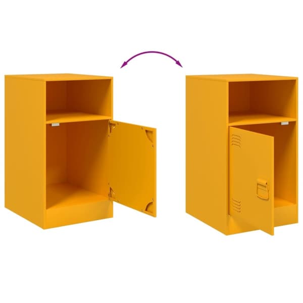 vidaXL sengeborde 2 stk. 34,5x39x62 cm stål sennepsgul