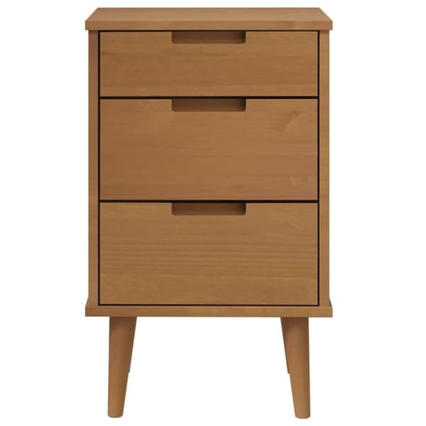 vidaXL Nattbord MOLDE brun 40x35x65 cm heltre furu