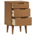 Miniatyrbilde 4 av 9: vidaXL Nattbord MOLDE brun 40x35x65 cm heltre furu