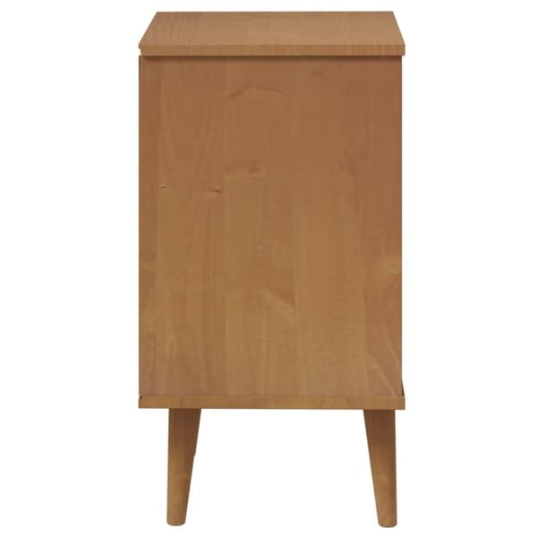 vidaXL Nattbord MOLDE brun 40x35x65 cm heltre furu