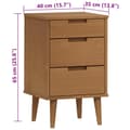 Miniatyrbilde 7 av 9: vidaXL Nattbord MOLDE brun 40x35x65 cm heltre furu