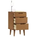 Miniatyrbilde 2 av 9: vidaXL Nattbord MOLDE brun 40x35x65 cm heltre furu